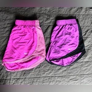 2 pairs lined Nike shorts